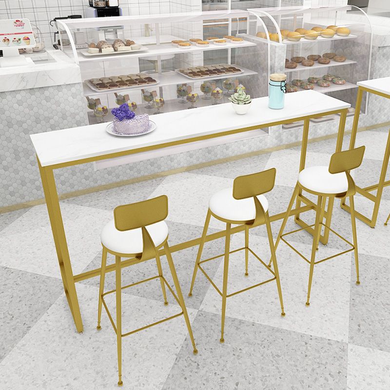 Glam Juego de mesa de bar de 1/4 piezas, mesa rectangular de piedra con taburetes altos para balcón