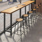 Modern 1/7 Pieces Bar Table Set Rectangle Wood Counter Table with High Stools for Bar