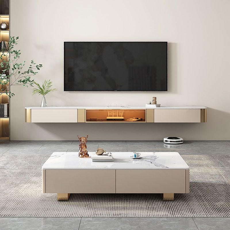 Enclosed Storage TV Stand Console Stone TV Media Console with Drawers Clearhalo 'furn' 'furn_tv_stands_entertainment_centers' 'Furniture' 'Living Room Furniture' 'TV Stands & Entertainment Centers' 'TV Stands & Media Storage Furniture' 'tv_stands_entertainment_centers' 1200x1200_76ed22de-90a3-4109-b9c3-4203326199f2