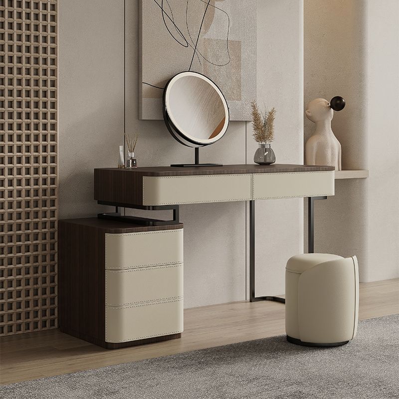 Wooden Make-up Vanity White Makeup Vanity Desk Table with Drawers Clearhalo 'Bedroom Furniture' 'furn' 'furn_makeup_vanities' 'Furniture' 'Makeup Vanities' 'makeup_vanities' 1200x1200_76eef23e-1300-4b39-a706-00735b50a448