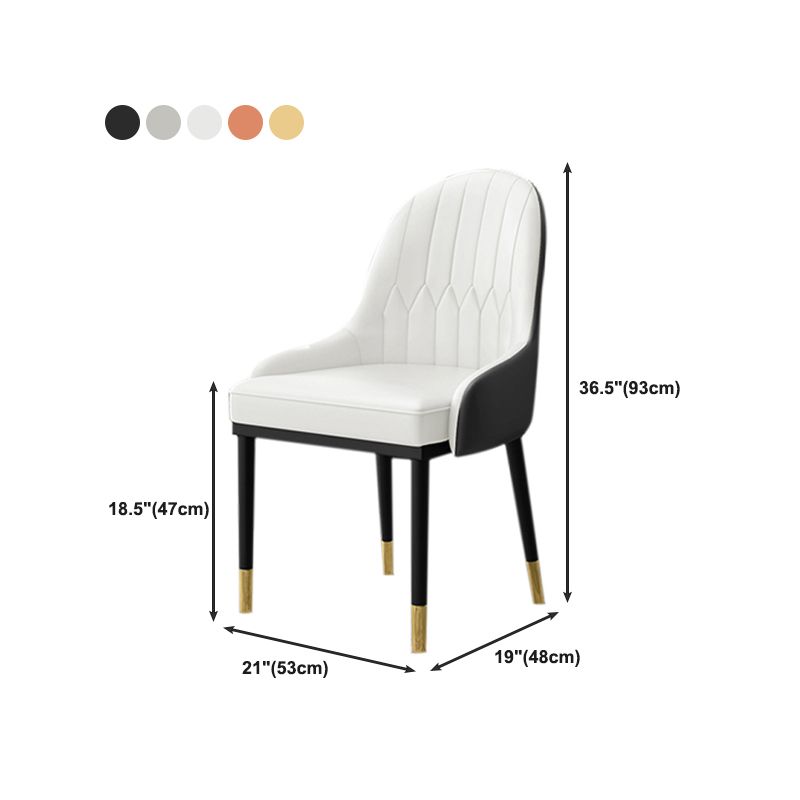 Glam Faux Leather Dining Chairs Metal Armless Dining Chair for Home Use Clearhalo 'Dining Chairs' 'Dining Tables & Seating' 'dining_chair' 'furn' 'furn_dining_chair' 'Furniture' 'furniture_dining_chair' 'Kitchen & Dining Furniture' 1200x1200_76f002f8-8322-40de-b432-279cf06a9039