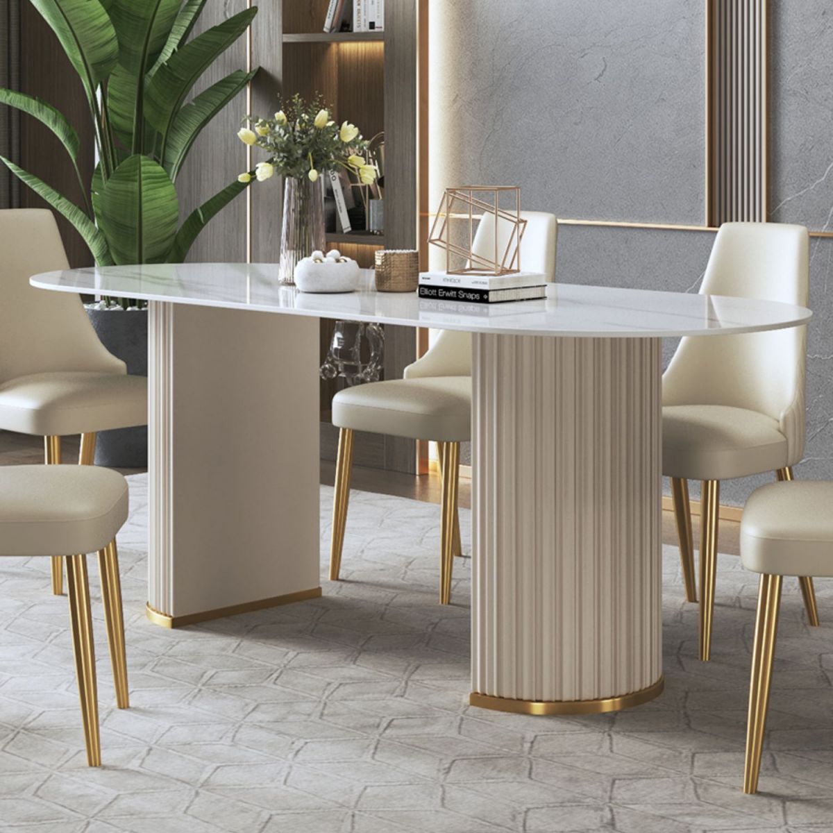 Glam 1/2/5/6/7/8 Pieces Dining Set Sintered Stone Dining Table Set Clearhalo 'Dining Room Sets' 'Dining Tables & Seating' 'dining_room_set' 'furn' 'furn_dining_room_set' 'Furniture' 'furniture_dining_room_set' 'Kitchen & Dining Furniture' 1200x1200_76f08ebc-1ab3-4734-9cfb-7158e2236972