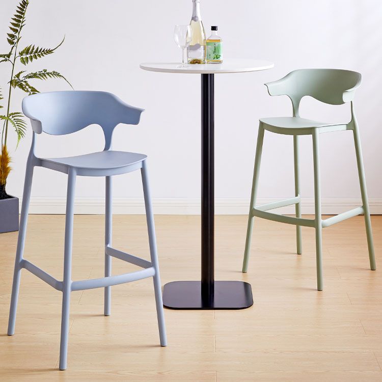 Scandinavian Plastic Barstool Low Back Counter Stool Footrest Furniture Clearhalo 'Bar Furniture' 'Bar Stools' 'bar_stools' 'furn' 'furn_bar_stools' 'Furniture' 'Kitchen & Dining Furniture' 1200x1200_76f0b1d7-92ec-4b08-aada-cc16c3de57e9