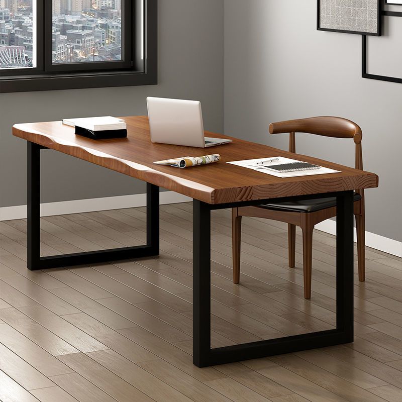 Industrial Writing Desk Solid Wood Sled Base Office Desk , 29.53-inch Tall Clearhalo 'furn' 'furn_office_desk' 'Furniture' 'Office Desks' 'Office Furniture' 'office_desk' 1200x1200_76f2dac3-9ebc-4e30-bb88-15546356b9cf