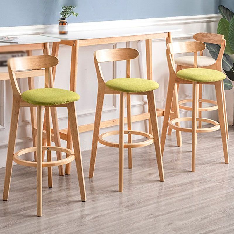 Contemporary Solid Wood Barstool Indoor Bar Stool with Low Back and Footrest Clearhalo 'Bar Furniture' 'Bar Stools' 'bar_stools' 'furn' 'furn_bar_stools' 'furniture_bar_stools' 'Kitchen & Dining Furniture' 'kitchen&dining_furn' 'kitchen' 'kitchen_furn' Furniture' 1200x1200_76f3821e-de4d-4791-baee-42099f408b7a