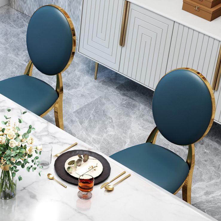 Modern Style Marble Table with White Table and Gold Trestle Base for Home Use Clearhalo 'Dining Room Sets' 'Dining Tables & Seating' 'dining_room_set' 'furn' 'furn_dining_room_set' 'Furniture' 'furniture_dining_room_set' 'Kitchen & Dining Furniture' 'kitchen&dining_furn' 'kitchen' 1200x1200_76f77362-7c61-4dc8-aaa4-6334ef90f1f4