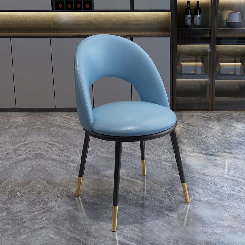 Sillas de comedor de estilo nórdico silla de comedor sin brazo con patas de metal para cocina