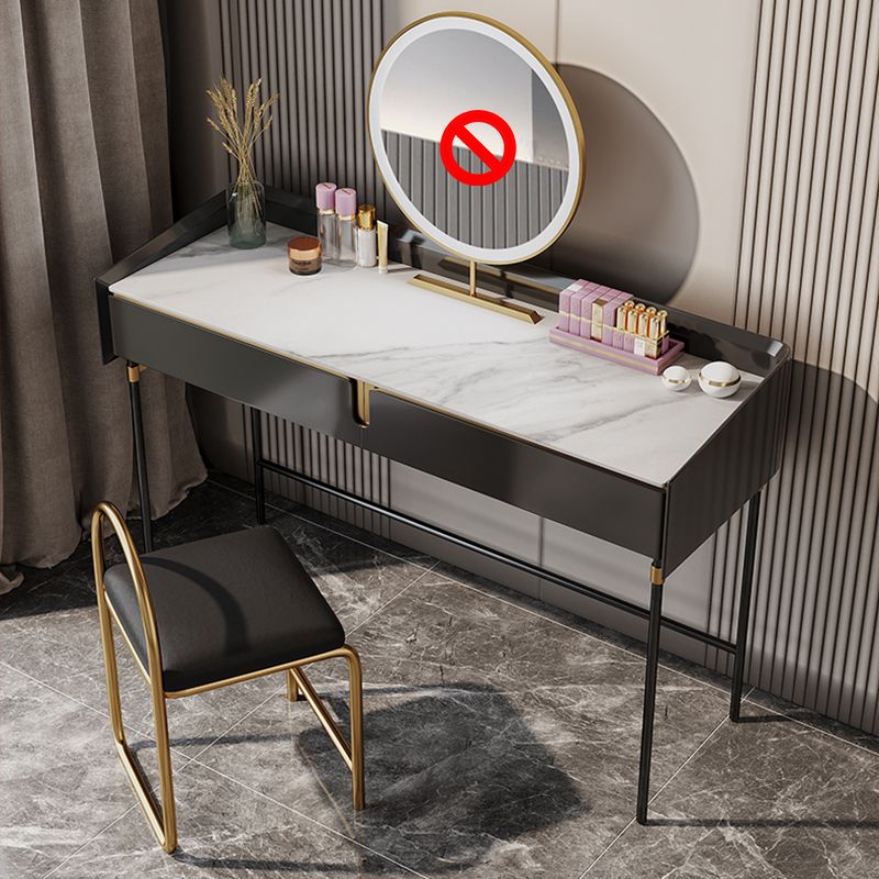 Modern Black Vanity Makeup Stone Top Dressing Table with Storage Clearhalo 'Bedroom Furniture' 'furn' 'furn_makeup_vanities' 'Furniture' 'Makeup Vanities' 'makeup_vanities' 1200x1200_76fc0a2f-8073-444c-86a1-7b1ba71ae7b6