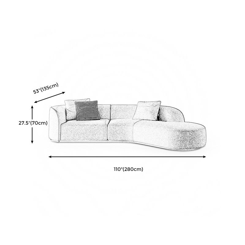 Ultra-Modern Polyester Blend Tight Back Sofa 27.56"High Tuxedo Arm Sofa Clearhalo 'furn' 'furn_sectionals' 'Furniture' 'furniture_sectionals' 'kitchen' 'kitchen_sectionals' 'Living Room Furniture' 'Sectionals' 1200x1200_76fc3b53-8cfa-4357-8fdf-67c27f99bdc7