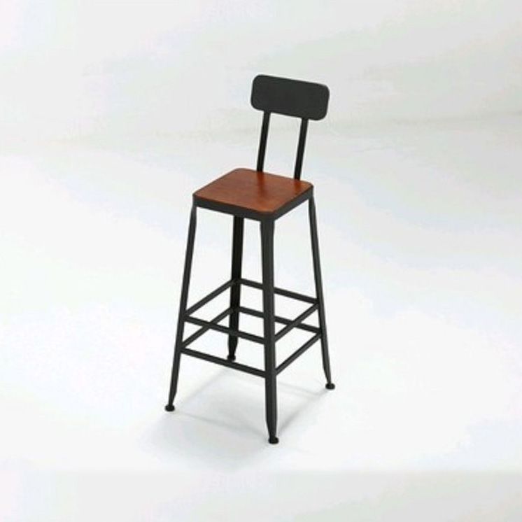 Tabouret de bar à tabouret en bois massif contemporain avec repose-pieds