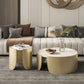 Slate Top Coffee Cocktail Table Tray Top Round Abstract Coffee or End Table