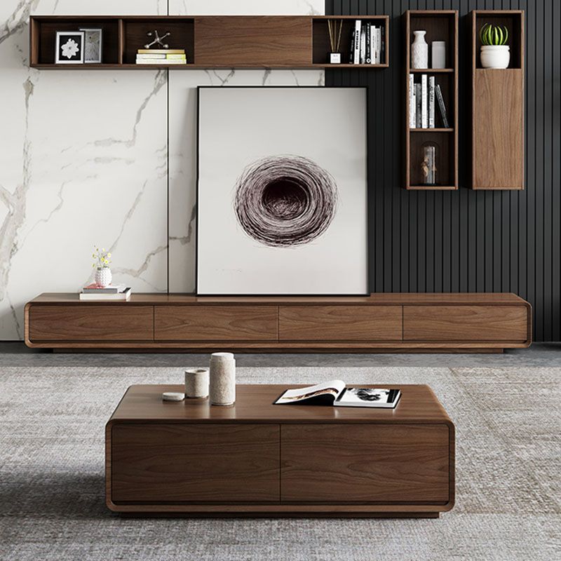Meuble TV nordique, meuble de salon en noyer, petite Console de meuble TV familial