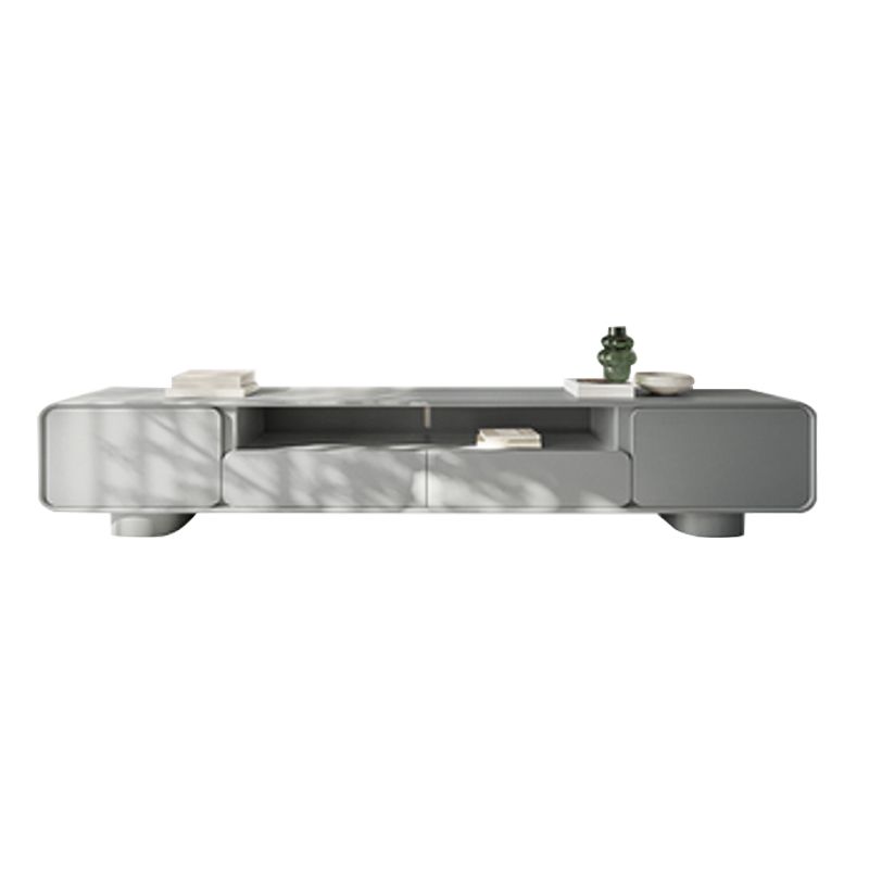 Grijze houten mediaconsole Moderne tv-console met open opbergruimte