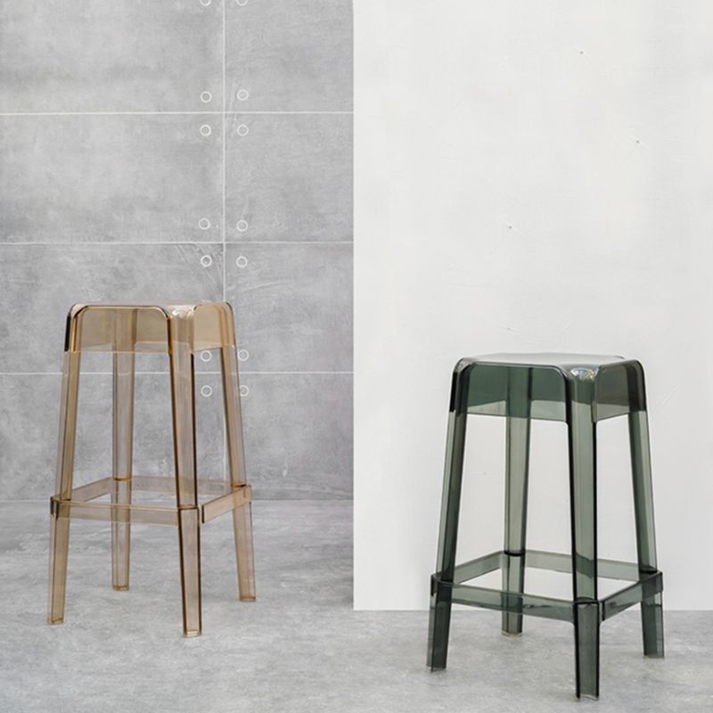 Modern Backless Plastic Bar Stool Footrest Square Stack-able Indoor Stool Clearhalo 'Bar Furniture' 'Bar Stools' 'bar_stools' 'furn' 'furn_bar_stools' 'furniture_bar_stools' 'Kitchen & Dining Furniture' 'kitchen&dining_furn' 'kitchen' 'kitchen_furn' Furniture' 1200x1200_7704358b-2aa2-4780-a072-e48d5771f9e1