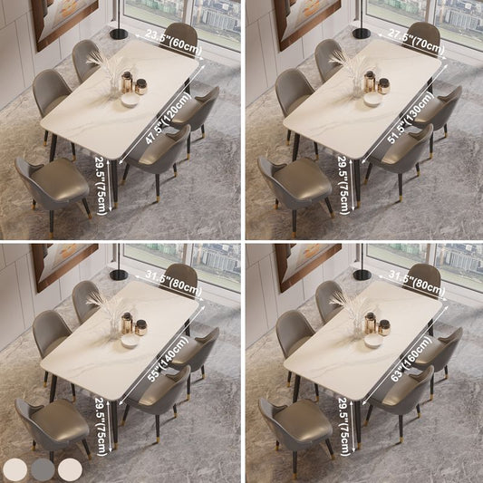 Rectangle Shape Dining Table Sintered Stone Table Modern Style with 4 Legs