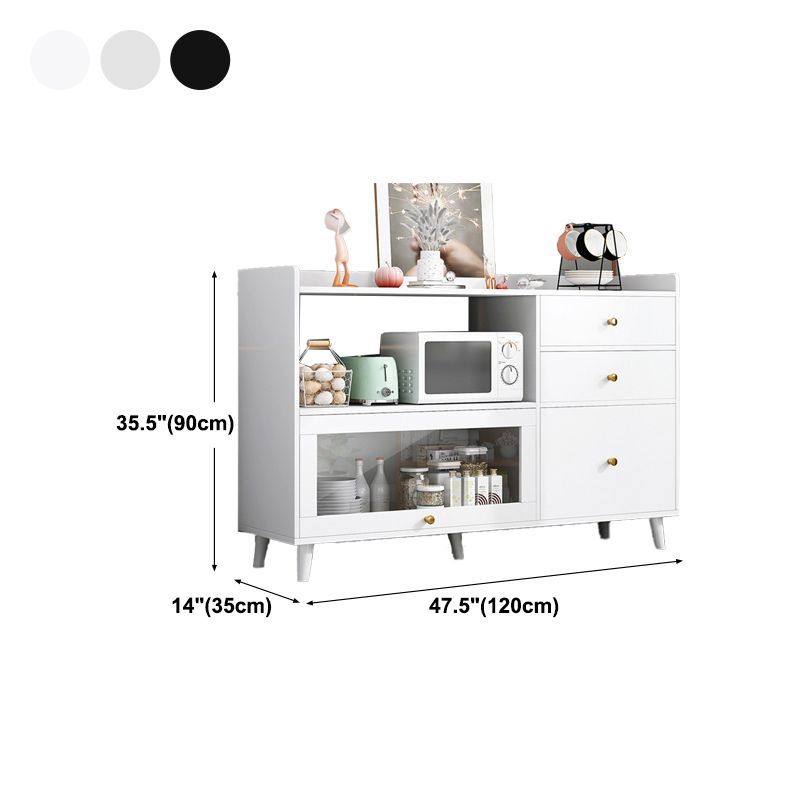 Modern Cabinets Buffet Table Engineered Wood Open Storage Sideboard Cabinet Clearhalo 'buffet_sideboard' 'Buffets & Sideboards' 'Furniture' 'furniture_buffet_sideboard' 'Kitchen & Dining Furniture' 1200x1200_770691b6-9b39-4b37-87d5-46a20b8ec138