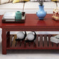 20"H Contemporary Coffee Table Solid Wood Storage Cocktail Table