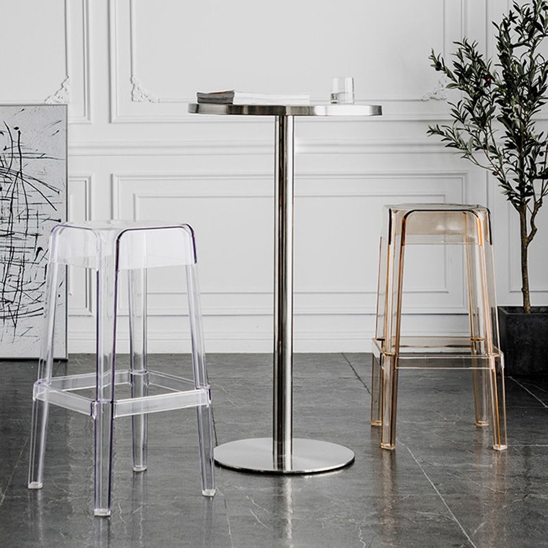 Contemporary Backless Bar-stool Plastic Counter Bar Stool with Plastic Legs for indoor Clearhalo 'Bar Furniture' 'Bar Stools' 'bar_stools' 'furn' 'furn_bar_stools' 'Furniture' 'Kitchen & Dining Furniture' 1200x1200_770b09fe-c4d4-4e31-b846-ec5f8758b482