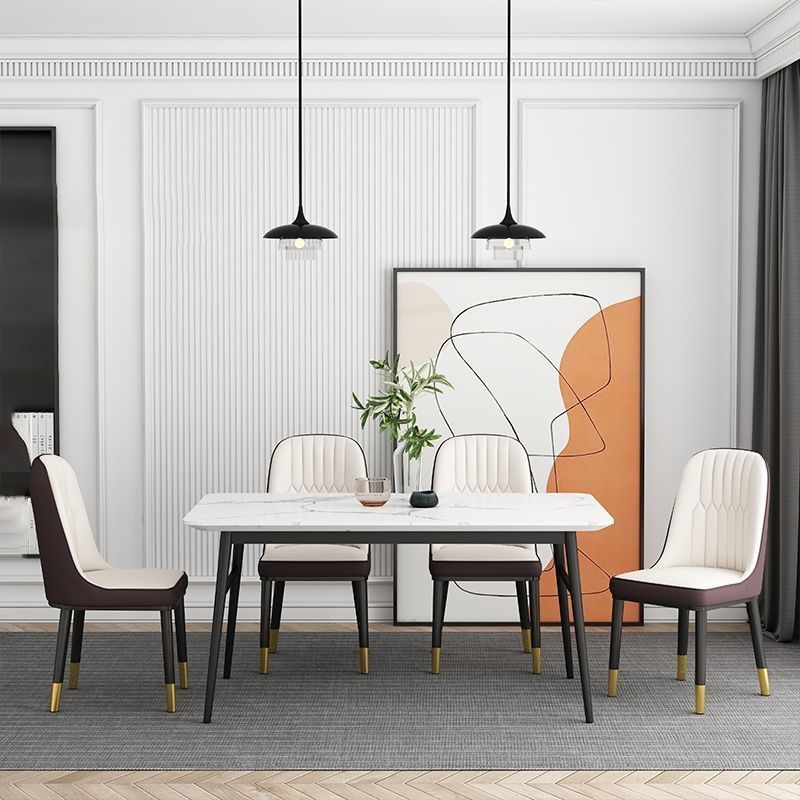 Glam Parsons Dining Side Chair Leather Indoor Dining Chair with Metal Legs Clearhalo 'Dining Chairs' 'Dining Tables & Seating' 'dining_chair' 'furn' 'furn_dining_chair' 'Furniture' 'furniture_dining_chair' 'Kitchen & Dining Furniture' 1200x1200_770c46c4-56e2-45f7-9059-15b86197f2ea