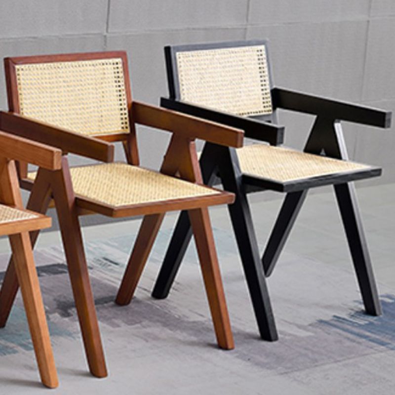 Sedia da pranzo in legno in legno di gomma aperta sedia da pranzo per sala da pranzo