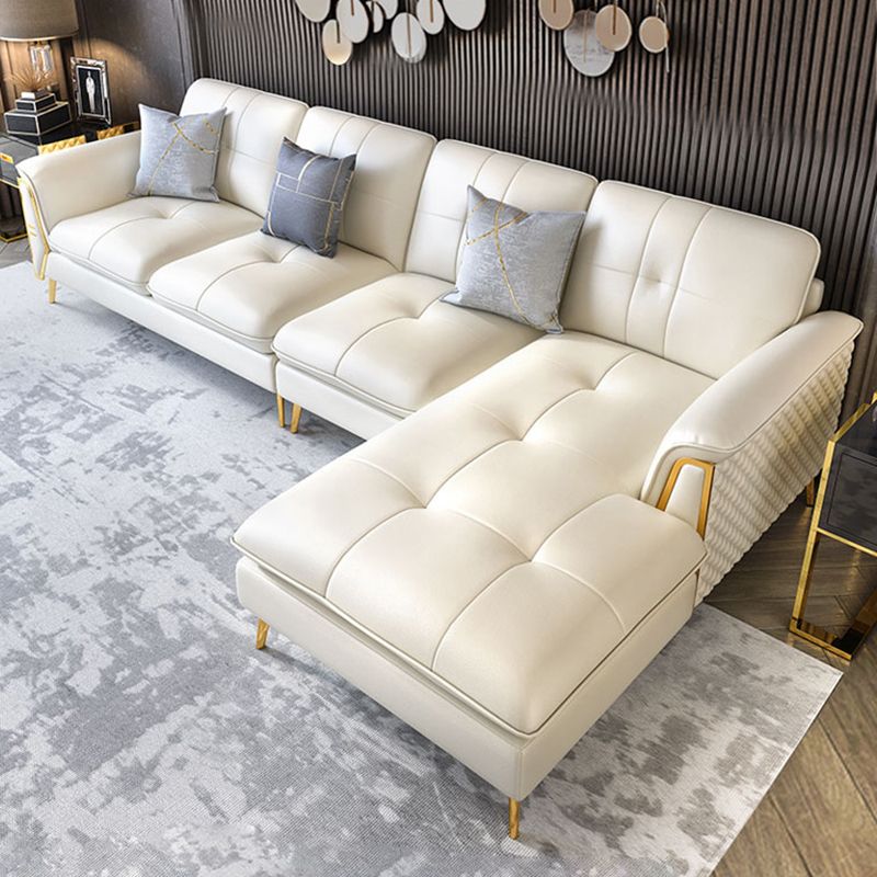 Contemporary Biscuit Back Sofa with Flared Arm for Apartment 36.61" Clearhalo 'furn' 'furn_sectionals' 'Furniture' 'furniture_sectionals' 'kitchen' 'kitchen_sectionals' 'Living Room Furniture' 'Sectionals' 1200x1200_770d9ae0-a26d-48d8-b1a1-a1d9bf788b1e