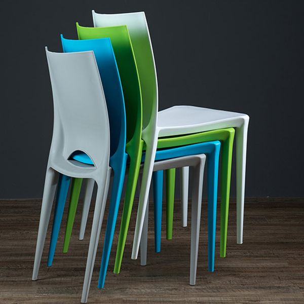 Plastic Scandinavian Kitchen Dining Room Chair Open Back Side Chair Clearhalo ' kitchen&dining_furn' 'Dining Chairs' 'Dining Tables & Seating' 'dining_chair' 'Furniture' 'furniture_dining_chair' 'Kitchen & Dining Furniture' 'kitchen' 1200x1200_770dcf7b-a886-4eb7-981e-3bf0dcb4f0de