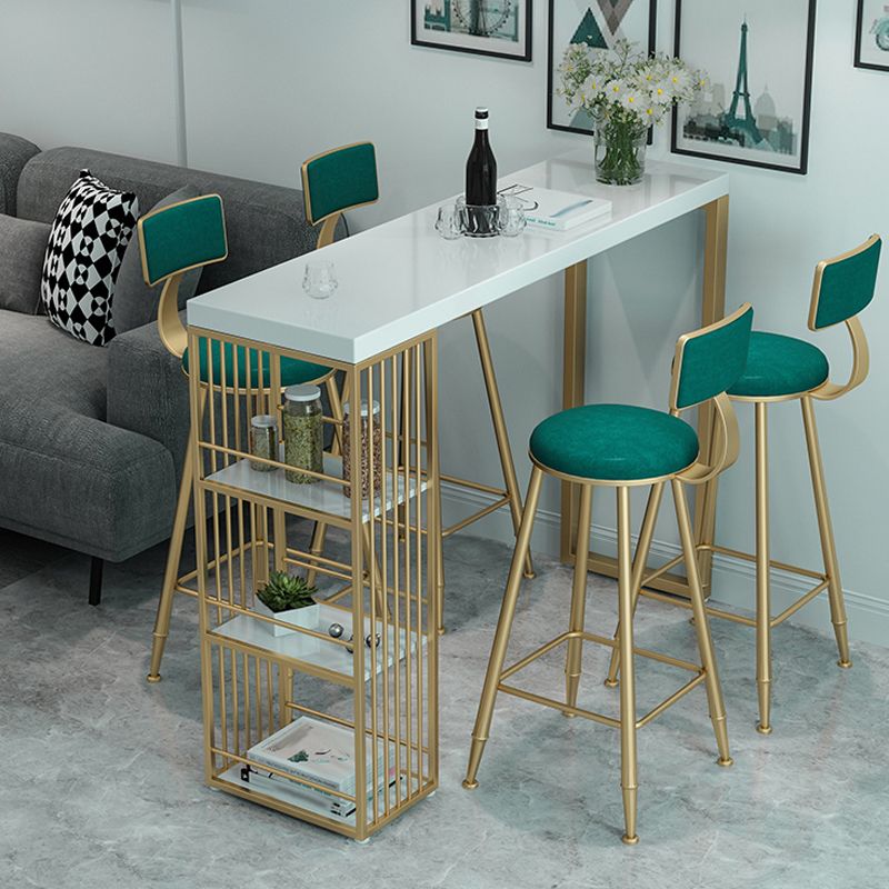 Glam 1/3/5 Pieces Bar Table Set Rectangle Stone Counter Table with Stools for Living Room Clearhalo 'Bar Furniture' 'furn' 'furn_home_bar_bar_sets' 'Furniture' 'Home Bars & Bar Sets' 'home_bar_bar_sets' 'Kitchen & Dining Furniture' 1200x1200_770edc83-997d-4221-a0d5-f0c50c95cb69