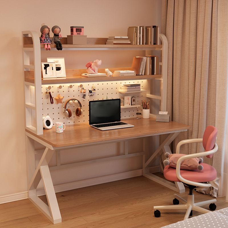 Contemporary Dormitory Writing Desk Sled Base Office Desk with Storage Shelves Clearhalo 'furn' 'furn_office_desk' 'Furniture' 'Office Desks' 'Office Furniture' 'office_desk' 1200x1200_770fa69f-baff-44f2-a84c-d629ac0dfa64