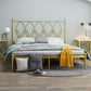 47" Tall Glam Open-Frame Bed Metal Standard Bed with Headboard