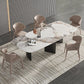 Designer Style 1/3/4/5/6 Pieces Dining Set Sintered Stone Dining Table with Leather Chairs Clearhalo 'Dining Room Sets' 'Dining Tables & Seating' 'dining_room_set' 'furn' 'furn_dining_room_set' 'Furniture' 'furniture_dining_room_set' 'Kitchen & Dining Furniture' 1200x1200_77102769-932d-4294-bcb4-a2f5479019a0