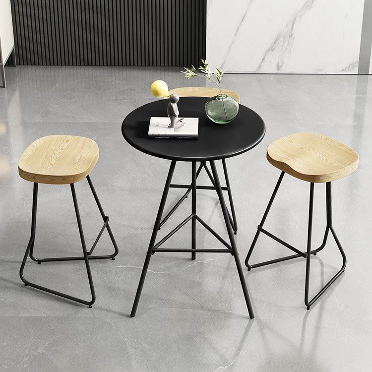 1/3/4/5 Pieces Industrial Iron Bar Table Set Round Bistro Set with Wood Top Clearhalo 'Bar Furniture' 'furn' 'furn_home_bar_bar_sets' 'Furniture' 'Home Bars & Bar Sets' 'home_bar_bar_sets' 'Kitchen & Dining Furniture' 1200x1200_7710d608-1975-4bdb-95da-08228a7e8af1