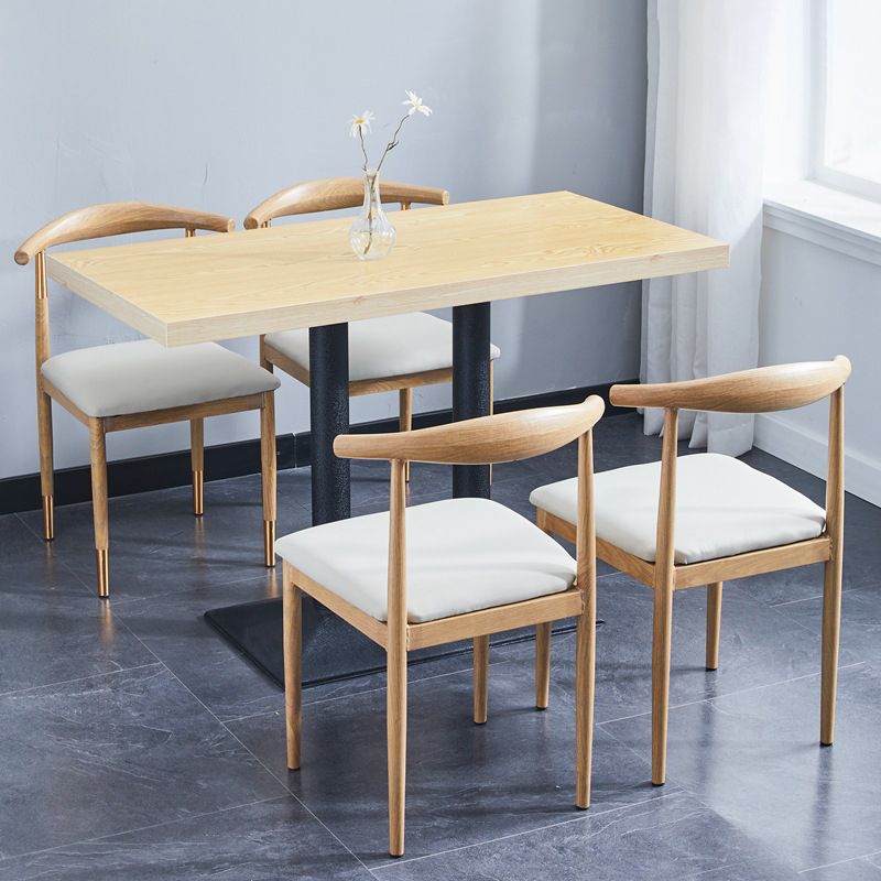 PU Leather Dining Chairs Industrial Open Back Dining Side Chair