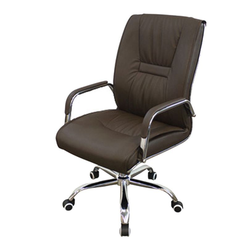 No Distressing Black Arm Chair Faux Leather and Chrome Frame Office Chair Clearhalo 'furn' 'furn_office_chair' 'Furniture' 'Office Chairs' 'Office Furniture' 'office_chair' 1200x1200_7711886c-f8e9-4976-8d6e-d633a68573fc
