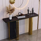 Modern Accent Table Marble Console Table with 1 Shelf for Hall , 33.46 Inch Tall Clearhalo 'Console Tables' 'console_tables' 'Entry & Mudroom Furniture' 'furn' 'furn_console_tables' 'Furniture' 1200x1200_771245e0-7464-4ccc-a20f-6b48bf457002
