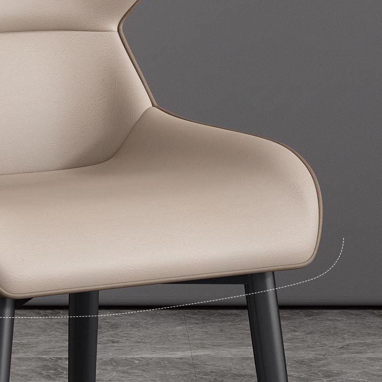 Contemporary Faux Leather Dining Chairs Wingback Arm Chair with Metal Legs (Set of 4) Clearhalo ' kitchen&dining_furn' 'Dining Chairs' 'Dining Tables & Seating' 'dining_chair' 'furn' 'furn_dining_chair' 'Furniture' 'furniture_dining_chair' 'Kitchen & Dining Furniture' 'kitchen' 1200x1200_771269d9-75db-4910-9355-83c7914c8b01