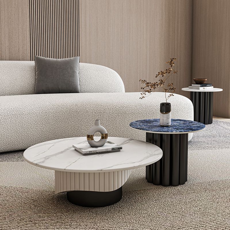 Slate Pedestal Coffee Table Round Modern Minimalist Coffee Table Clearhalo 'Coffee & Accent Tables' 'Coffee Tables' 'coffee_tables' 'furn' 'furn_coffee_tables' 'Furniture' 'Living Room Furniture' 1200x1200_7712f4bb-23a0-49b7-a1a0-3bd1b4e79919