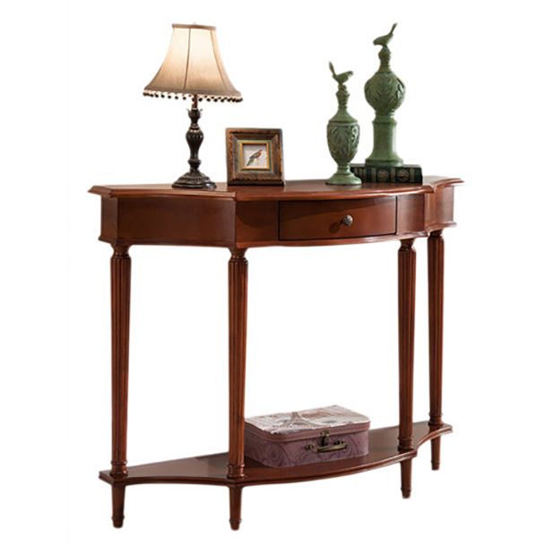 Mesa de consola de la mesa de la mesa de la madera de goma victoriana para el hall