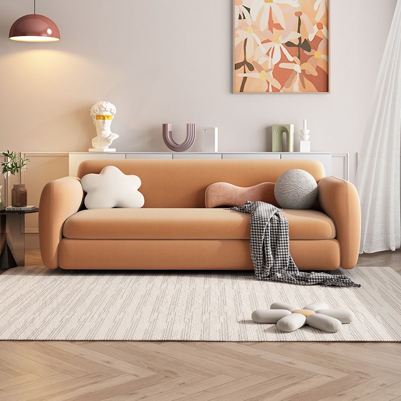 Scandinave Settee Le cuir de salon coussins du bras carré canapé-lit en feuillette