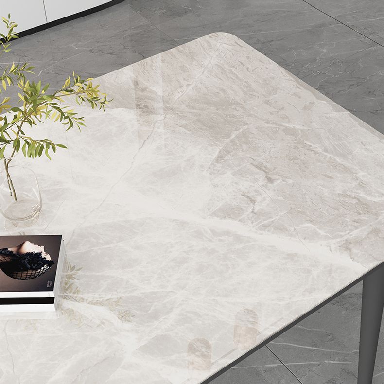 Sintered Stone Two-Color Dining Table Simplicity 4 Legs Table for Dining Room Clearhalo ' dining_table' 'Dining Tables & Seating' 'Dining Tables' 'Furniture' 'furniture_dining_table' 'Kitchen & Dining Furniture' 'kitchen&dining_furn' 'kitchen' 'kitchen_dining_table' 1200x1200_7714b7f0-d3fc-41ae-bf23-c50e3b3498c9