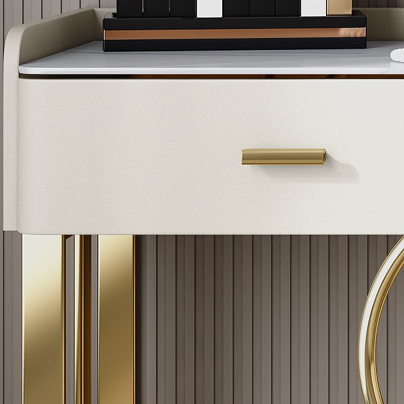 5 Schubladen Make -up Tisch Schreibtisch Eitelkeit Stein Top Dresser in Weiß