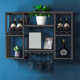 Modern Simple Wine Rack Iron Shelf Wall Mounted Wine Rack for Kitchen