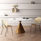 Round Sintered Stone Dining Table Modern Dining Table with Steel Pedestal Base for Home Clearhalo 'Dining Tables & Seating' 'Dining Tables' 'dining_table' 'furn' 'furn_dining_table' 'Furniture' 'Kitchen & Dining Furniture' 1200x1200_7715ca23-05e4-447d-9585-b95372b57714
