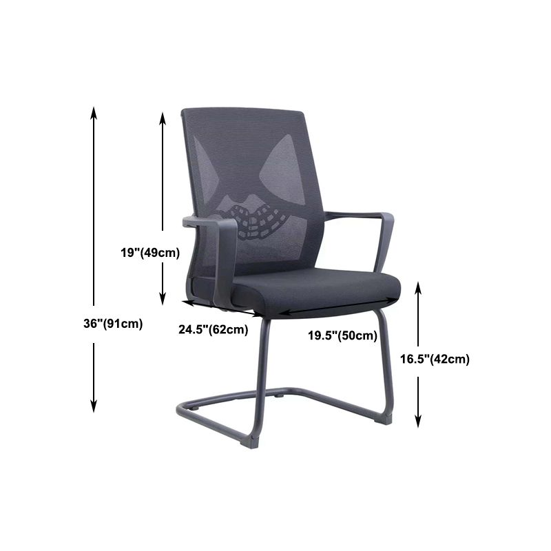 Contemporary Arm Chair Fixed Arms Plastic Lumbar Support Black Office Chair Clearhalo 'furn' 'furn_office_chair' 'Furniture' 'Office Chairs' 'Office Furniture' 'office_chair' 1200x1200_771698ea-281f-4a19-a1af-b3f16556c0bd
