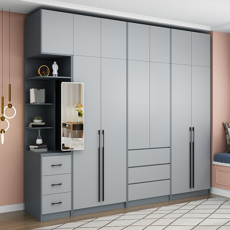 Graue Holzgarderobe Rettungshalle mit weichen Schubladen mit weicher Naher