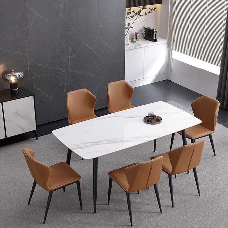 Contemporary Style Kitchen Metal Chair Wingback Dining Armless Side Chair (Set of 2) Clearhalo ' kitchen&dining_furn' 'Dining Chairs' 'Dining Tables & Seating' 'dining_chair' 'furn' 'furn_dining_chair' 'Furniture' 'furniture_dining_chair' 'Kitchen & Dining Furniture' 'kitchen' 1200x1200_7718a61f-2743-4bc8-a820-00d7f979389f