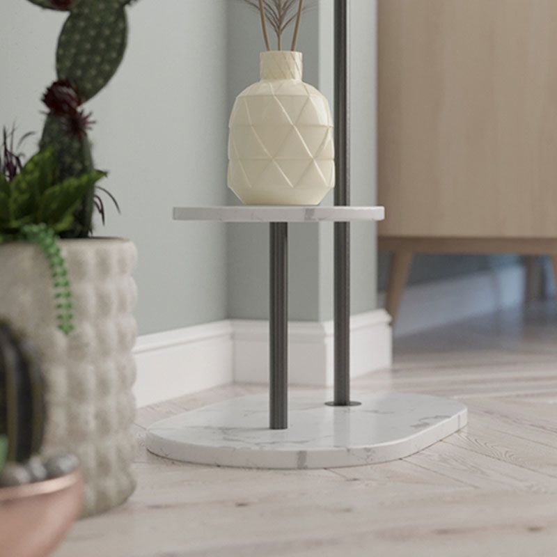 Modern Metal Hall Standing Storage Stfelf Entryway Kit Hooks Hall Tree