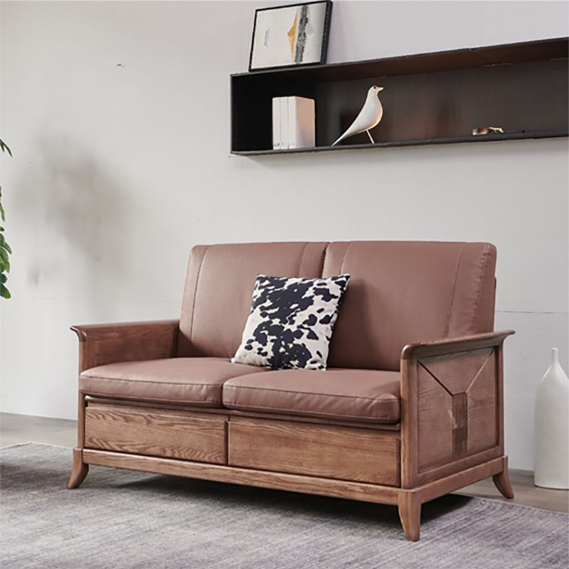 Country/Farmhouse Cuscini marroni scuri a base di salotto del braccio svasato