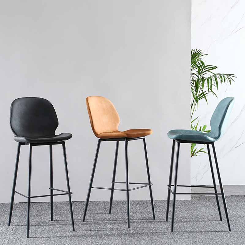 Industrial Leather Counter Stools Black Metal Low Back Bar Stools with Footrest Clearhalo 'Bar Furniture' 'Bar Stools' 'bar_stools' 'furn' 'furn_bar_stools' 'furniture_bar_stools' 'Kitchen & Dining Furniture' 'kitchen&dining_furn' 'kitchen' 'kitchen_furn' Furniture' 1200x1200_77197ba2-e677-48fd-a46b-e9bd3aa7c625