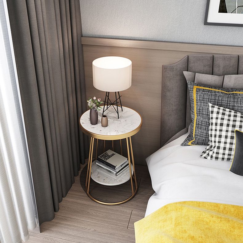 Mesa de acento industrial Nightsnant de 24.4 "Cama de altura Nightsnantal con 2 estantes