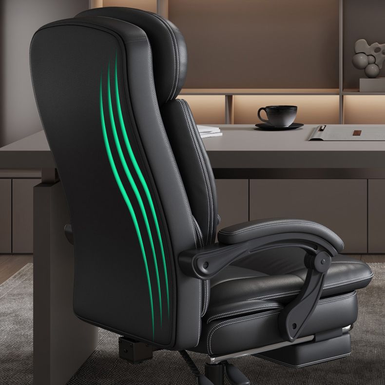 Silla giratoria de cuero moderna altura de asiento ajustable silla de oficina con ruedas